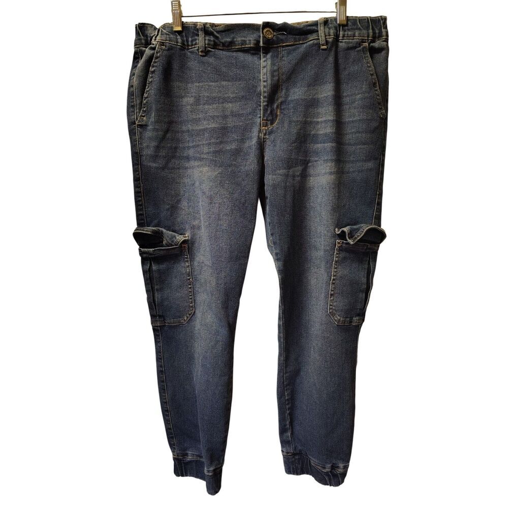 Copperflash High Rise Jogger Size 14 Blue Jeans